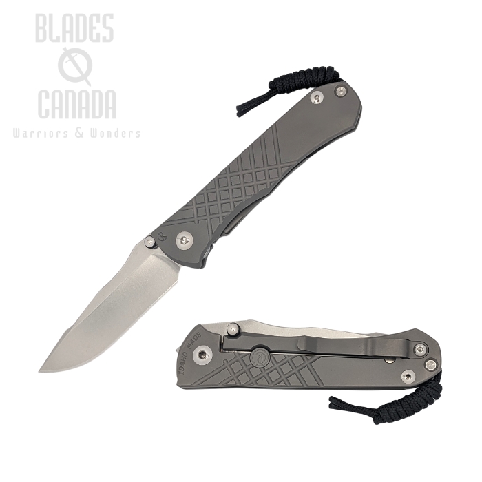 Chris Reeve Umnumzaan Framelock Folding Knife, CPM MagnaCut, Titanium Glass Blasted, UMN-1012